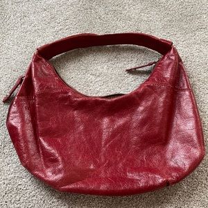 Hobo Red Leather Shoulder Bag